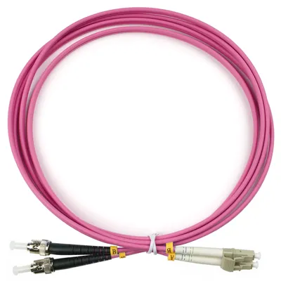 Патч-корд оптический Cabeus FOP-50-OM4-LC-ST-2m, duplex LC-ST, OM4, 2 м, LSZH