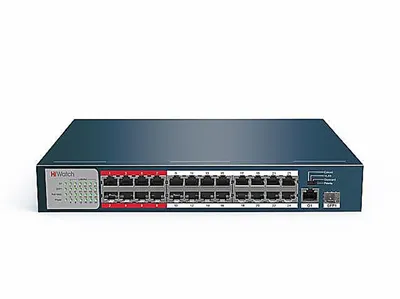 Коммутатор HiWatch DS-S2624P (B), 24×100M PoE, 1×1G Uplink, 1×SFP