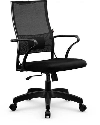 Кресло МЕТТА Sit Air-180 B2-290K, сетка, низкая спинка, механизм топ-ган, черный