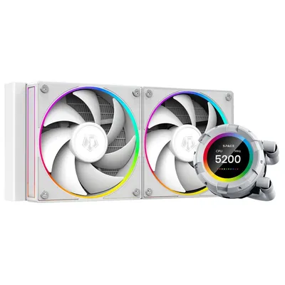 СВО ID-Cooling SL240 WHITE, 240мм, TDP 260W, LCD дисплей, белый