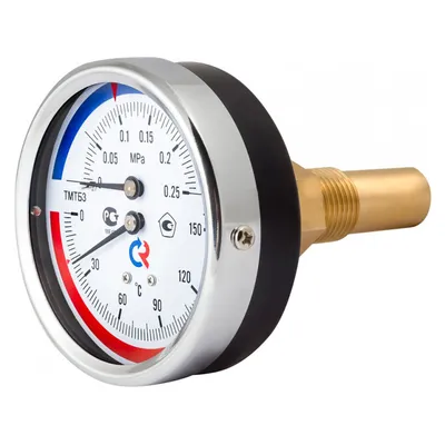 Термоманометр РОСМА ТМТБ-41Т.3, 0…120 °C, 0…1 МПа, 1/2", кл. 2.5, осевой