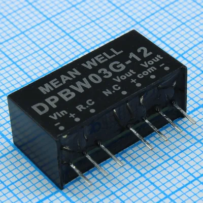Преобразователь DC/DC Mean Well DPBW03G-12, 3Вт, 18…75В вход, ±12В/±125мА, SIP8
