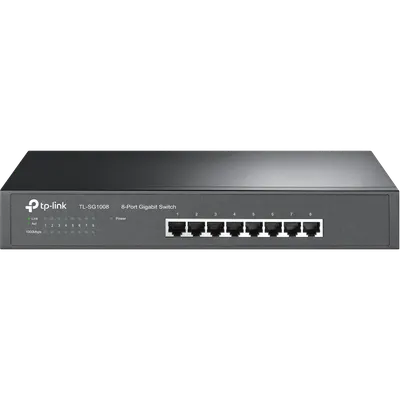 Коммутатор TP-Link TL-SG1008, неуправляемый, 8×1GbE, 1U, металлический корпус