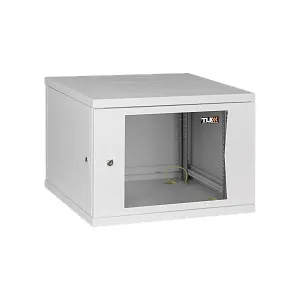 Шкаф настенный NIKOMAX ESSENTIAL TWI-066035-R-G-GY, 19", 6U, стеклянная дверь