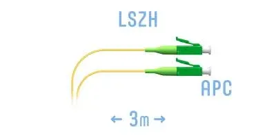 Патч-корд оптический SNR SNR-PC-LC/APC-3m (0,9), LC/APC–LC/APC, SM, 3 м