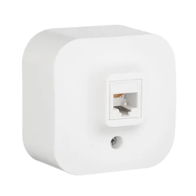 Розетка телефонная IEK QUTEO 782214, RJ-11, Cat.3, открытой установки, белая