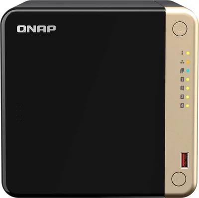 NAS QNAP TS-464-8G, 4 отсека SATA, Intel Celeron N5105/N5095, 8 ГБ DDR4, 2×2,5GbE