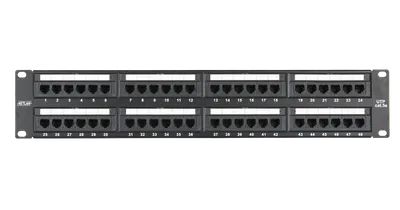 Патч-панель NETLAN EC-URP-48-UD2, 19", 2U, 48 портов, Cat.5e, неэкранированная