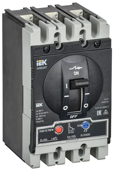 Автоматический выключатель IEK ARMAT AR-MCCB-3S-035-0040A-ATUC, 3P, 40 А, 35 кА