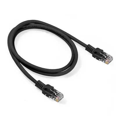 Exegate EX300492RUS Патч-корд медный ExeGate UTP-RJ45-RJ45-5e-CU-1M-BK, UTP, cat.5e, 1м, черный