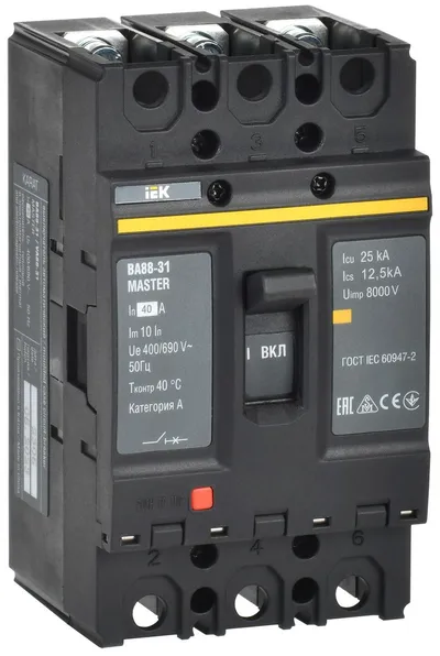 Автоматический выключатель IEK ВА88-31 SVA00-3-0040-02, 3P, 40 А, 25 кА, MASTER
