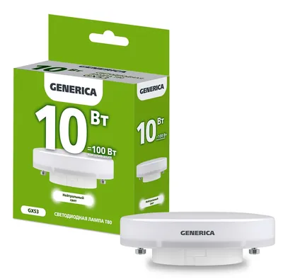 LED-лампа IEK LL-T80-10-230-40-GX53-G, 10 Вт, 230 В, 4000 К, GX53