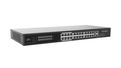 Коммутатор Uniview NSW3000-25GT1GP1GC-LPOE-IN, 24×1GbE PoE, 1×SFP, 250 Вт