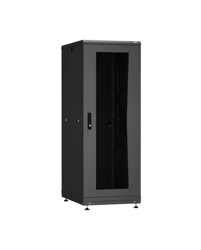 Шкаф напольный NIKOMAX ESSENTIAL TFI-426010-GHMH-R-BK, 19", 42U, 1000 мм, стеклянная дверь
