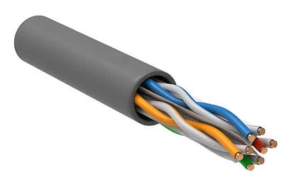 Кабель ITK LC1-C604-111, U/UTP кат.6, 4 пары 23AWG, ПВХ, 305 м, серый