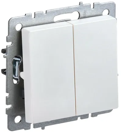 Выключатель IEK BRITE BR-V20-0-10-K36, 2-клавишный, 10 А, скрытый, жемчуг