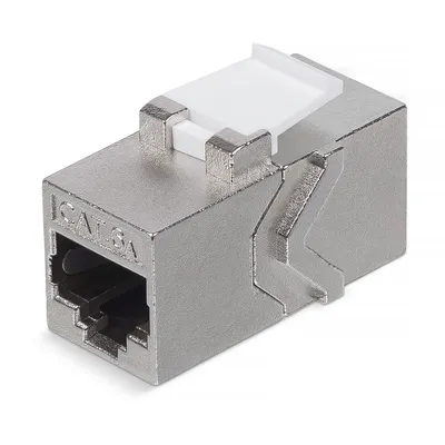 Адаптер Cabeus CA-8p8c-C6a-SH, проходной RJ45–RJ45 (8p8c), кат. 6a, экранированный