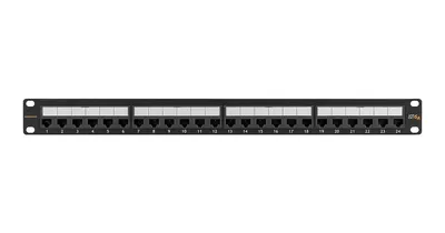 Патч-панель NIKOMAX NMC-RP24UA2-1U-BK, 19", 1U, 24 порта RJ45, Кат.6a, неэкранированная
