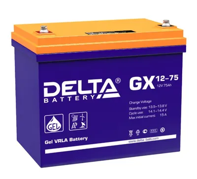 Аккумулятор Delta GX 12-75, 12В, 75Ач