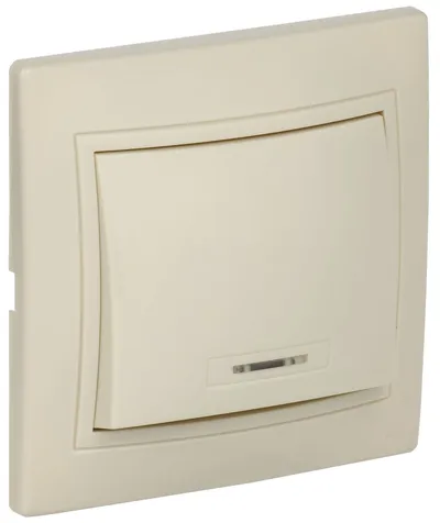 Выключатель IEK EVK11-K33-10-DM, 1-клавишный, 10 А, IP20, кремовый