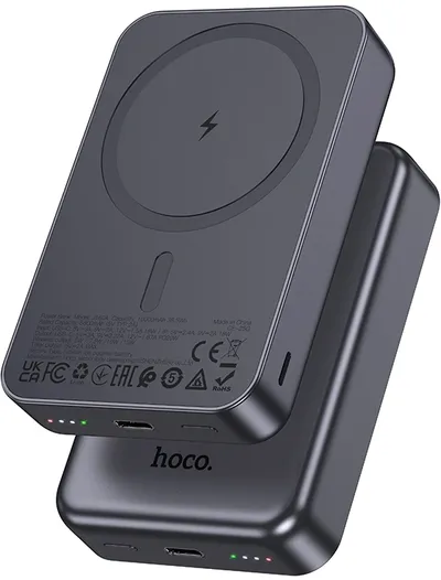 Мобильный аккумулятор Hoco J160A 10000mAh QC3.0/PD3.0 20W 3A беспров.зар. серый (64097)