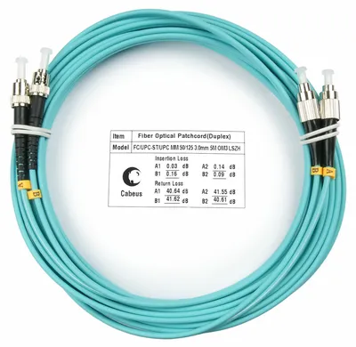 Патч-корд оптический Cabeus FOP-50-FC-ST-5m, многомодовый, FC/ST, 5м