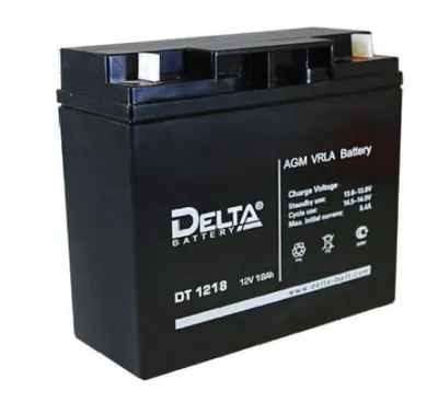 Аккумулятор DELTA DT 1218, свинцово-кислотный, 12 В, 18 А·ч, клеммы болт+гайка 5.5