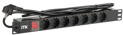 Блок распределения питания ITK PH12-7D1, 7×Schuko, 16 А, 1U
