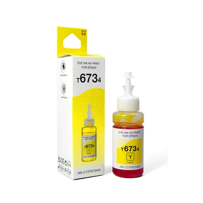 Чернила NV Print NV-C13T67344A (T6734), жёлтые, 70 мл, для Epson