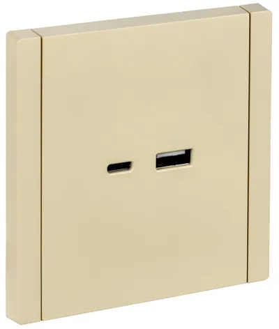 Розетка IEK FORTE&PIANO FP-U22-018-K10, USB A+C, 18Вт, скрытой установки, ваниль