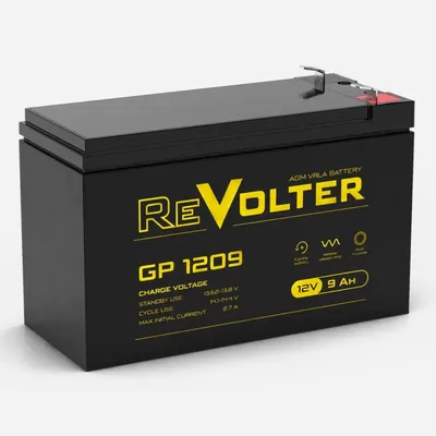 Аккумулятор Delta REVOLTER GP 1209, 12В, 9Ач, AGM