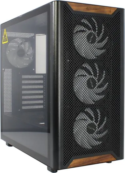Корпус Montech XR Wood Black, ATX, 4 вентилятора, ARGB
