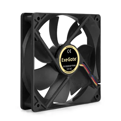 Вентилятор ExeGate EX12025H4P-PWM, 120x120x25 мм, 12 В, 4-pin PWM, до 1500 об/мин, 24 дБ