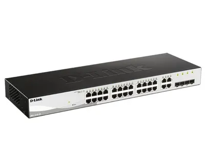 Коммутатор D-Link DGS-1210-28/FL1A, L2, 24×1GbE, 4 комбо