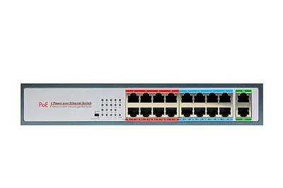 Коммутатор BAS-IP SH-20.16, PoE, 16 портов+2 Uplink, 96 Вт
