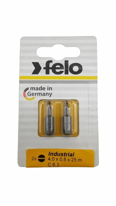Бита Felo 02041036, плоская шлицевая SL4, 4,0×0,8×25 мм, 2 шт.