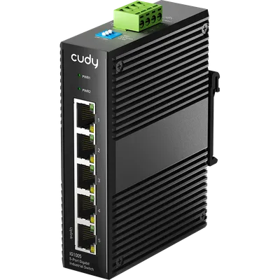 Коммутатор промышленный Cudy IG1005, 5×1GbE RJ45, Din-рейка, DC 9.6~57V