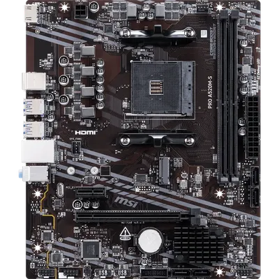 Материнская плата MSI PRO A520M-S, AM4, mATX, 2xDDR4, 1xM.2
