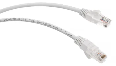 Патч-корд Cabeus PC-UTP-RJ45-Cat.5e-2m-WH-LSZH, U/UTP кат.5e, 2×RJ45, LSZH, 2 м, белый