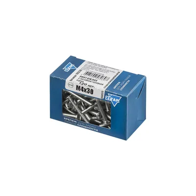 Винт Тех-КРЕП 105236 DIN965, М4×30, потайная головка, 120шт