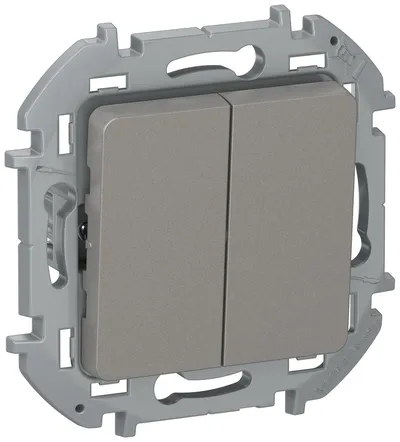 Выключатель IEK 6736271 IEKINSPIRIA, 2-клавишный, схема 5, 10 А, дымчатый