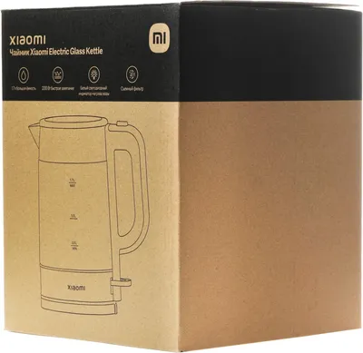 Чайник Xiaomi BHR7490RU, электрический, 1.7л, 2200Вт, стекло