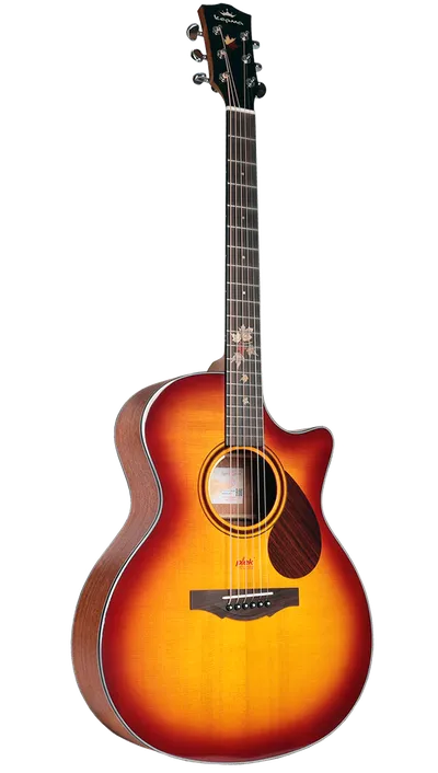 Гитара электроакустическая Kepma F0EPRO-BS, 6 струн, аудиториум, ель Ситка, Cherry Burst