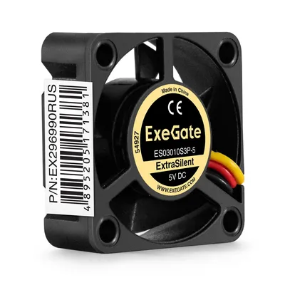 Вентилятор ExeGate ExtraSilent ES03010S3P-5, 30×30×10 мм, 5 В, 3-pin