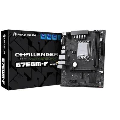 Материнская плата Maxsun MS-Challenger B760M-F WIFI, LGA 1700, B760, 2×DDR4, mATX