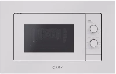 Микроволновая печь встраиваемая Lex BIMO 20.04 WH белый, 20 л, 700 Вт, переключатели - поворотный механизм