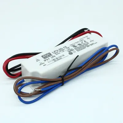 Блок питания Mean Well LPV-20-15, AC-DC, 20Вт, IP67, 15В/1.33А