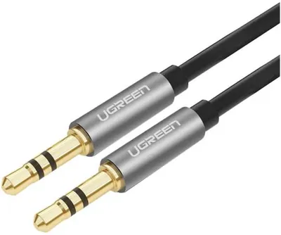 Аудиокабель UGREEN AV119-10599, 3,5 мм — 3,5 мм, 2 м, черный