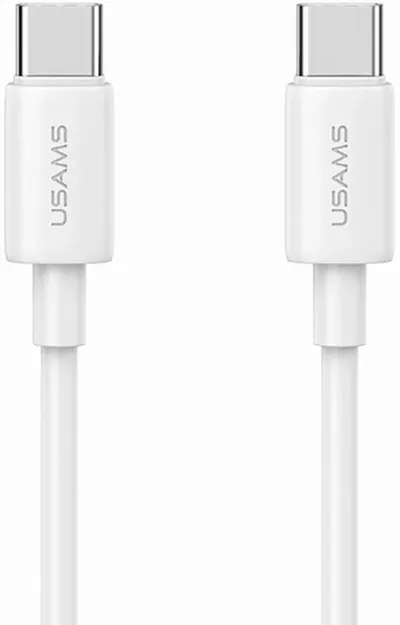 Usams SJ711 Type-C To Type-C 60W Fast Charging Data Cable - YD Series 1m White (SJ711USB02)