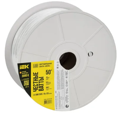 Лента светодиодная IEK LSR5-1-120-67-0-50, 220 В, 3000К, IP67, 50 м